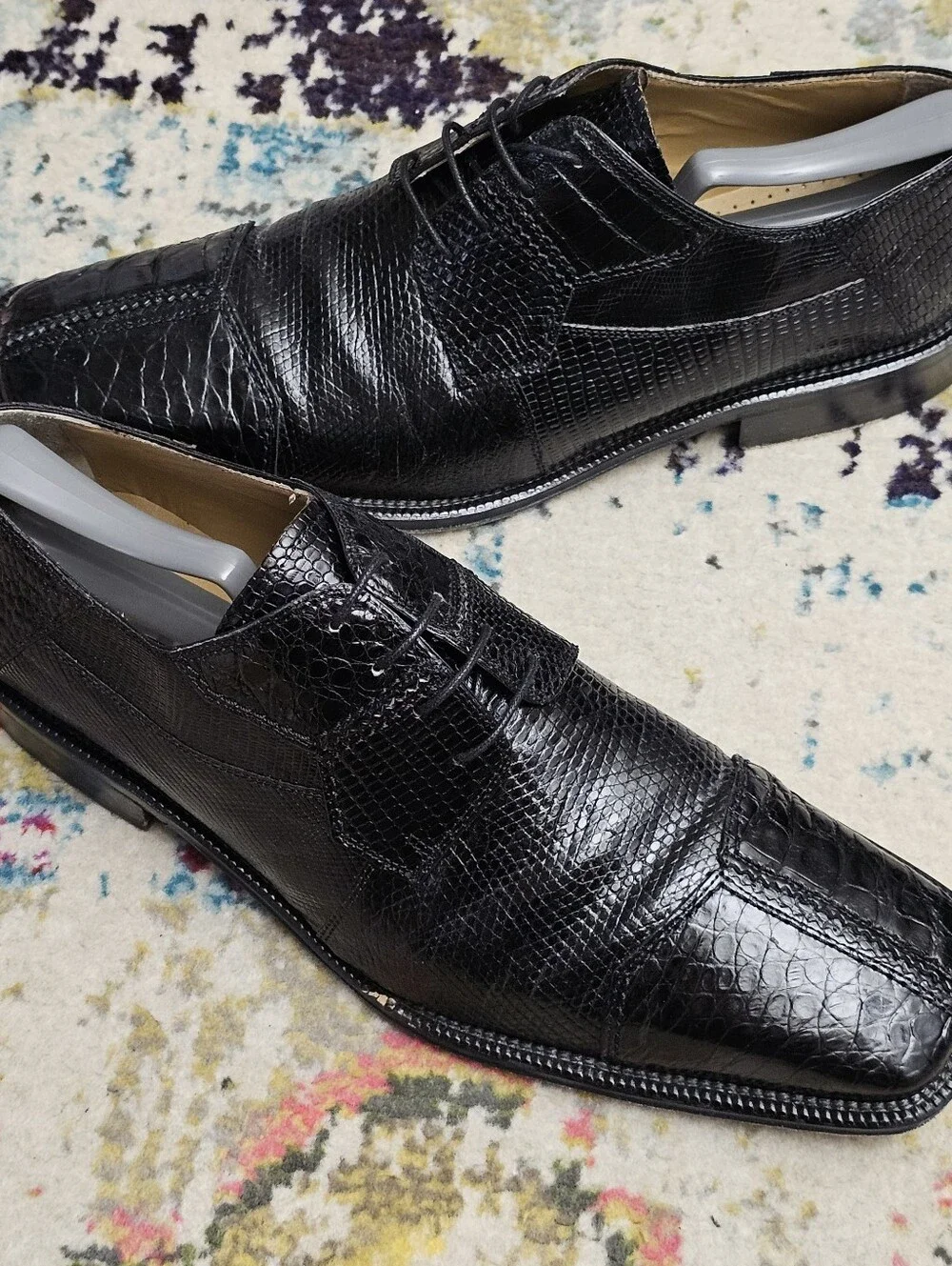 David Eden Joplin Oxfords Men's Size 11.5 Crocodile & Lizard Skin Dress Shoes
